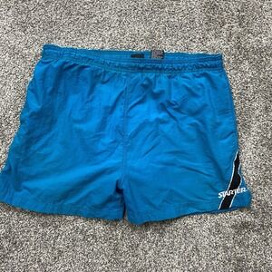 Vintage Starter Swim Trunks Men's M‎ Blue Embroidered Y2k Drawstring Liner